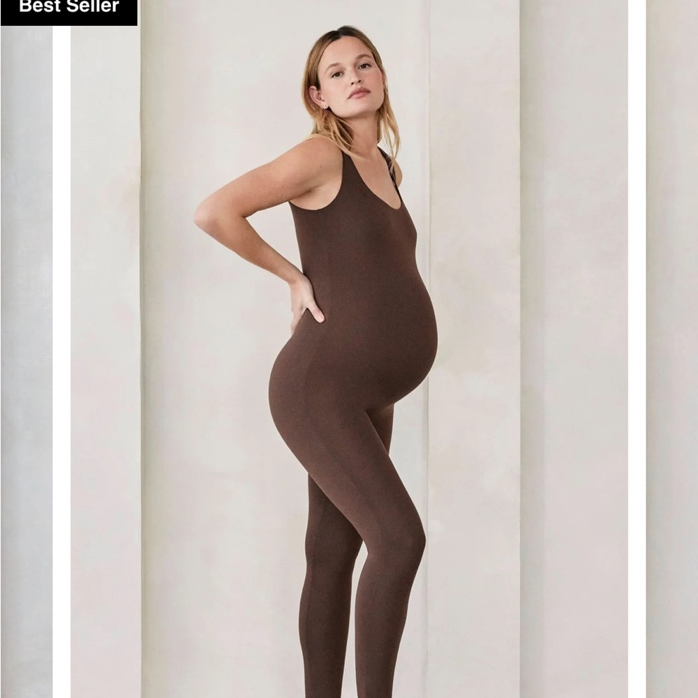 Brown Maternity Jumpsuit